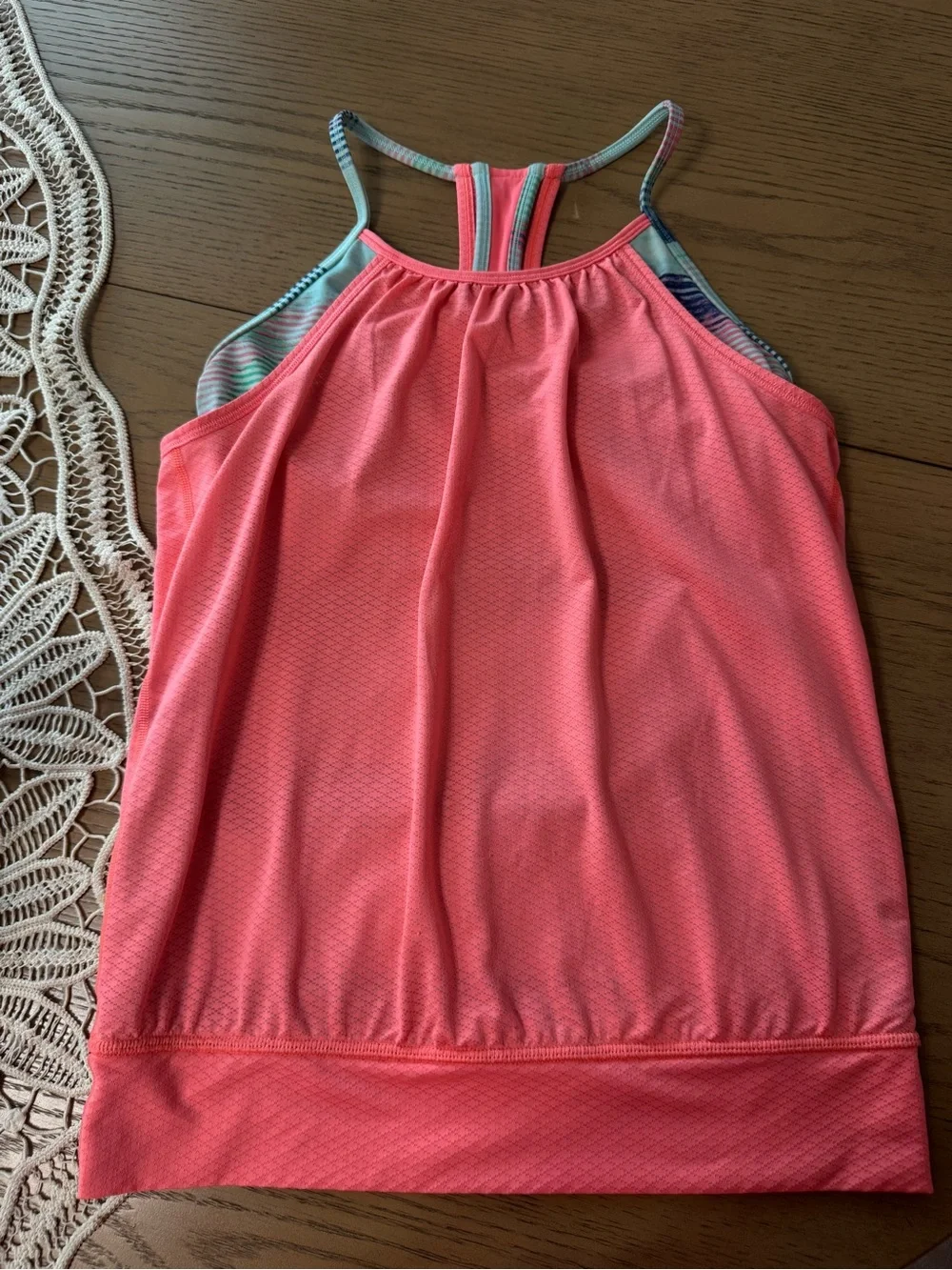 Ivivva by Lululemon Girls Size 12 Coral Racerback Athletic Tank Top